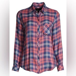 Rails | Hunter Plaid Button-Down‎ Shirt | Rust Indigo | Women’s Size XS